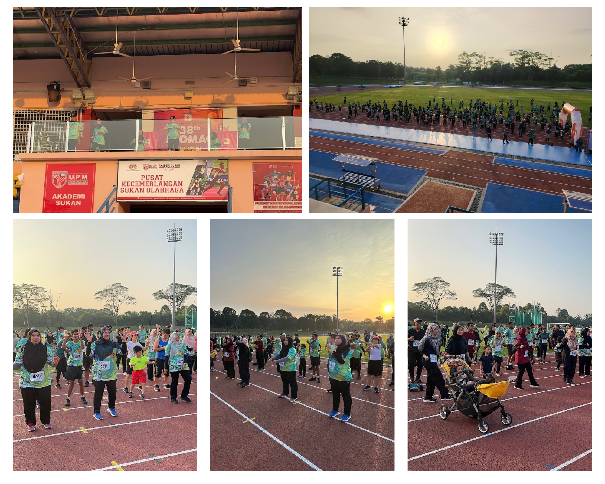 Acara senamrobik bersama peserta larian.