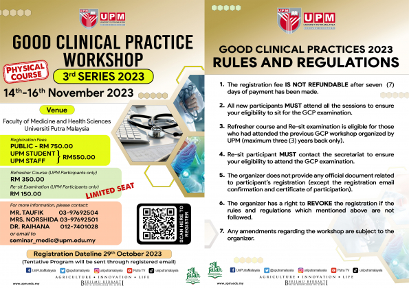 GOOD CLINICAL PRACTICE WORKSHOP 3rd SERIES 2023